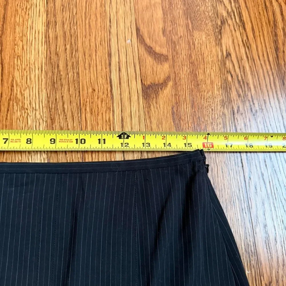 Y2K Minimalist Officesiren Pinstripe Pleated Midi Skirt  Size 8